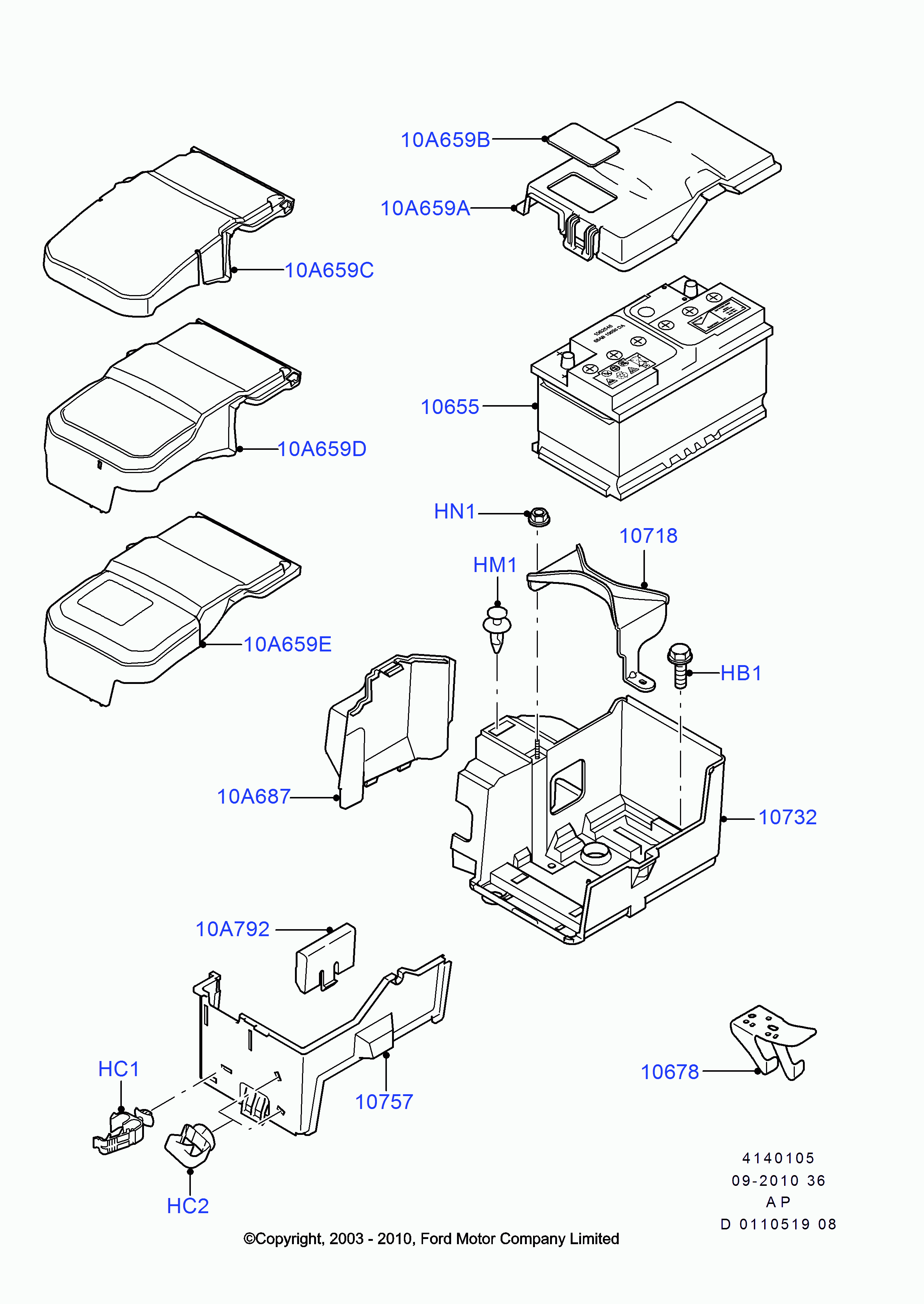 FORD 1672941 - Battery and mountings: 1 pcs. onlydrive.pro