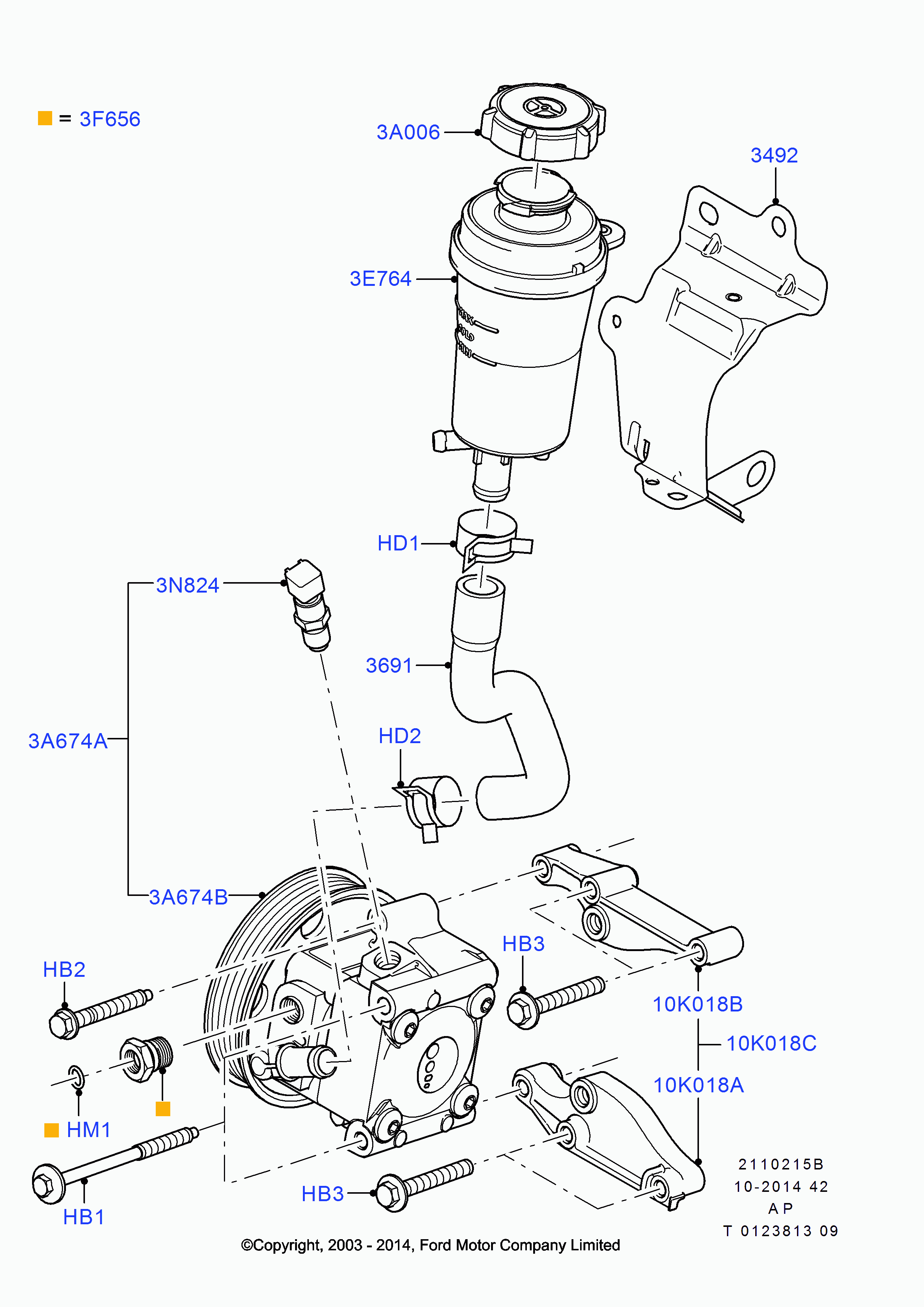 FORD 1076647 - Power steering pump mounting: 1 pcs. onlydrive.pro