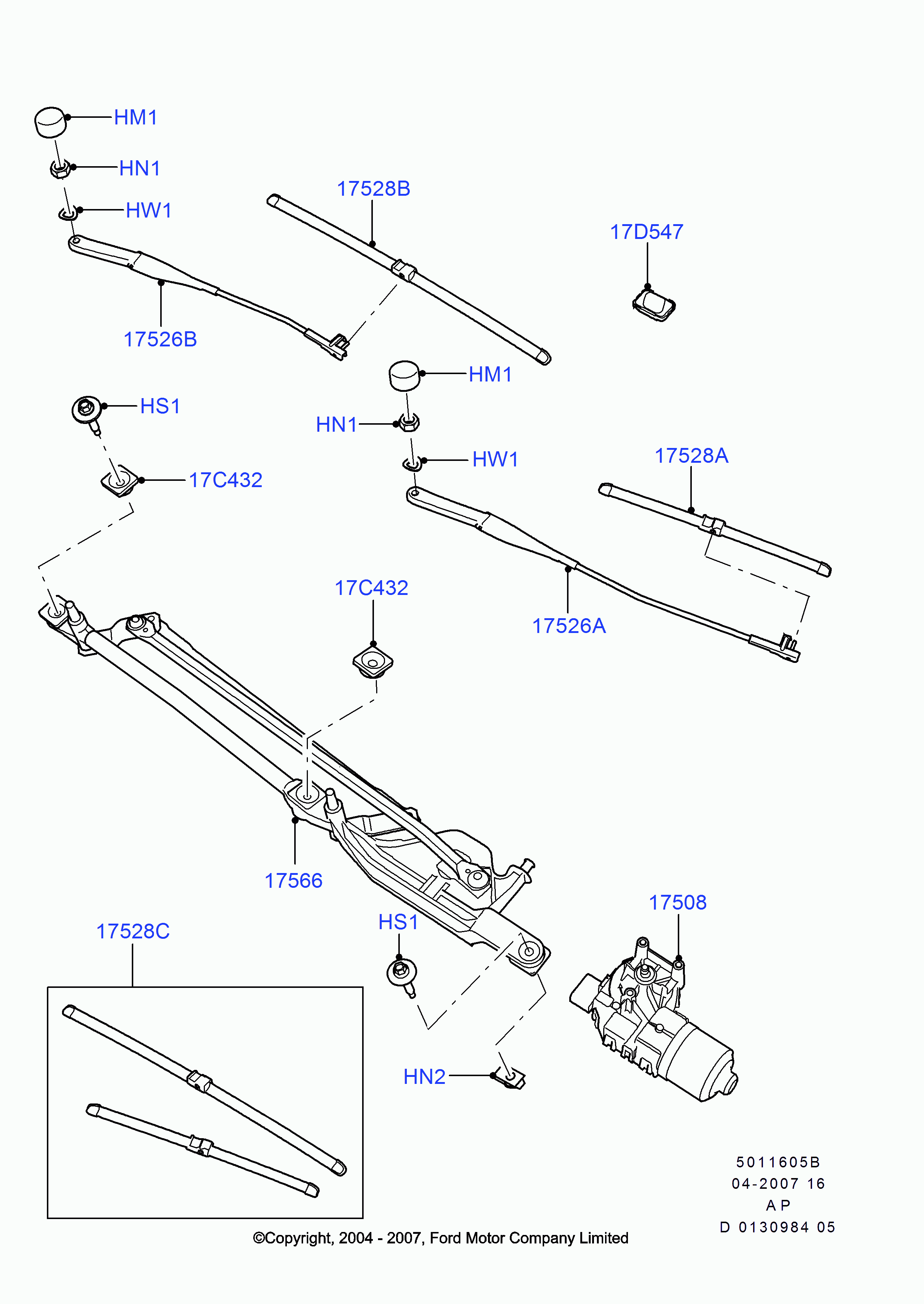 FORD 1537077 - Stikla tīrītāja slotiņa onlydrive.pro