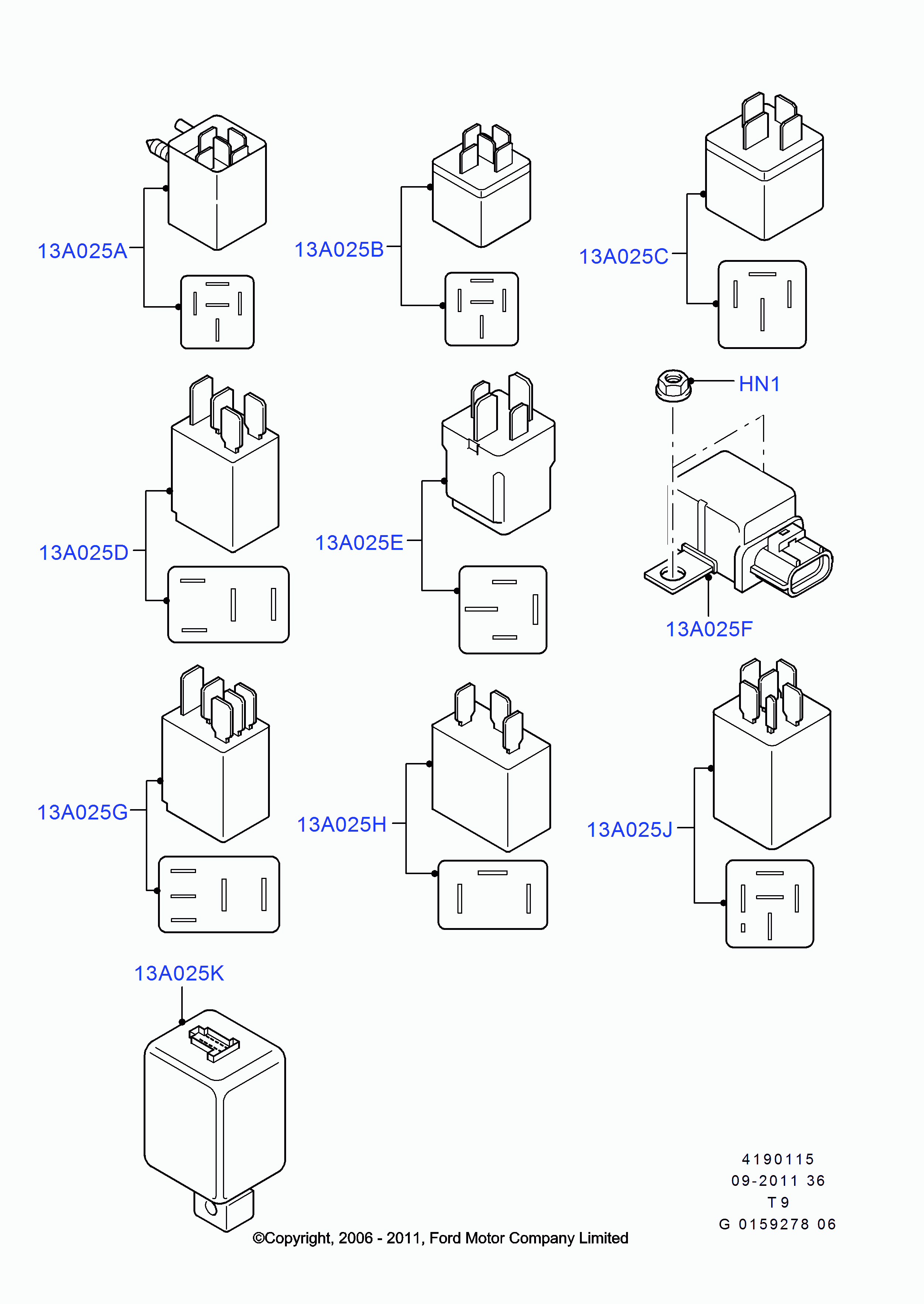 FORD 4162892 - Relays: 1 pcs. onlydrive.pro