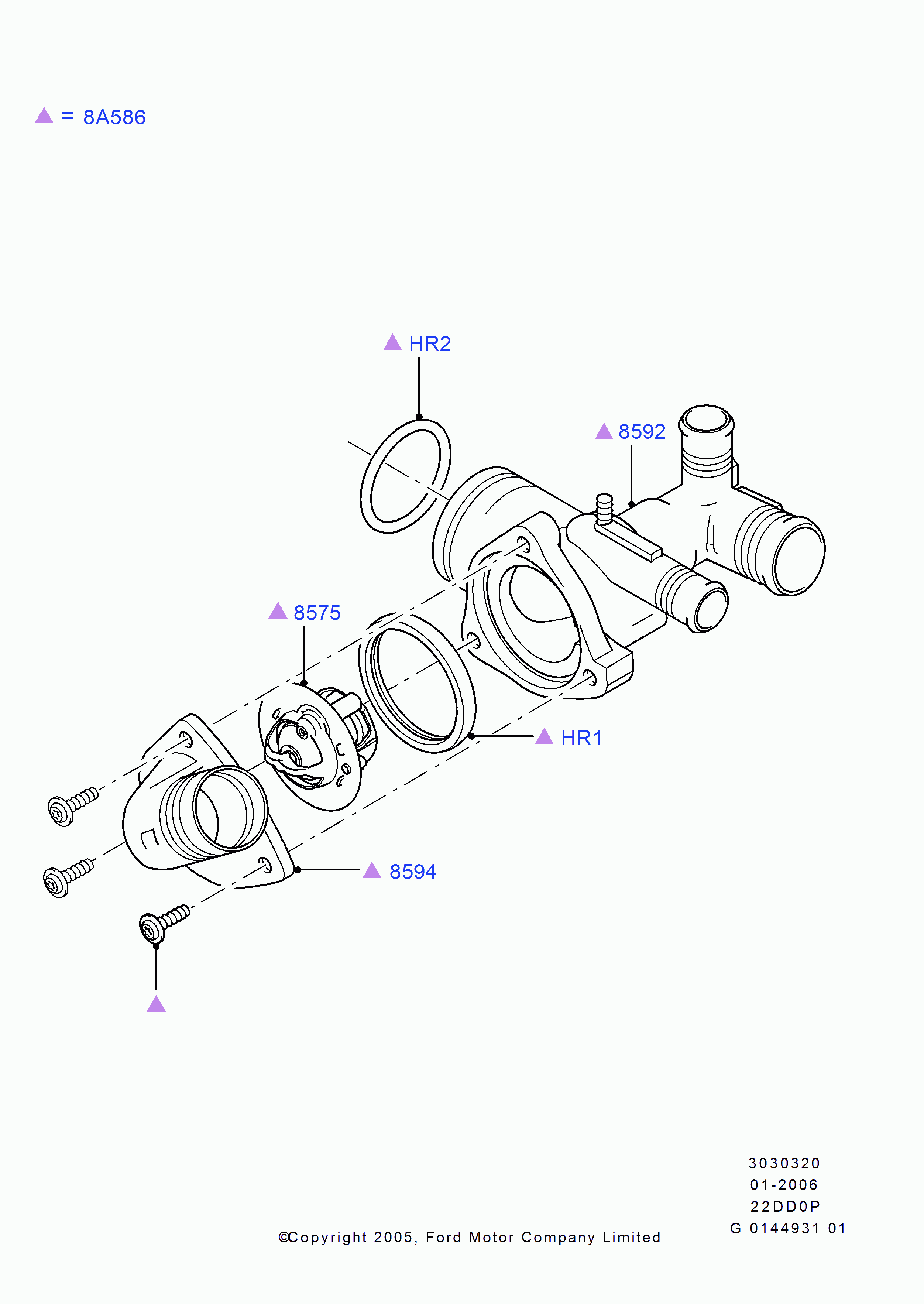 FORD 1372334 - Coolant thermostat / housing onlydrive.pro