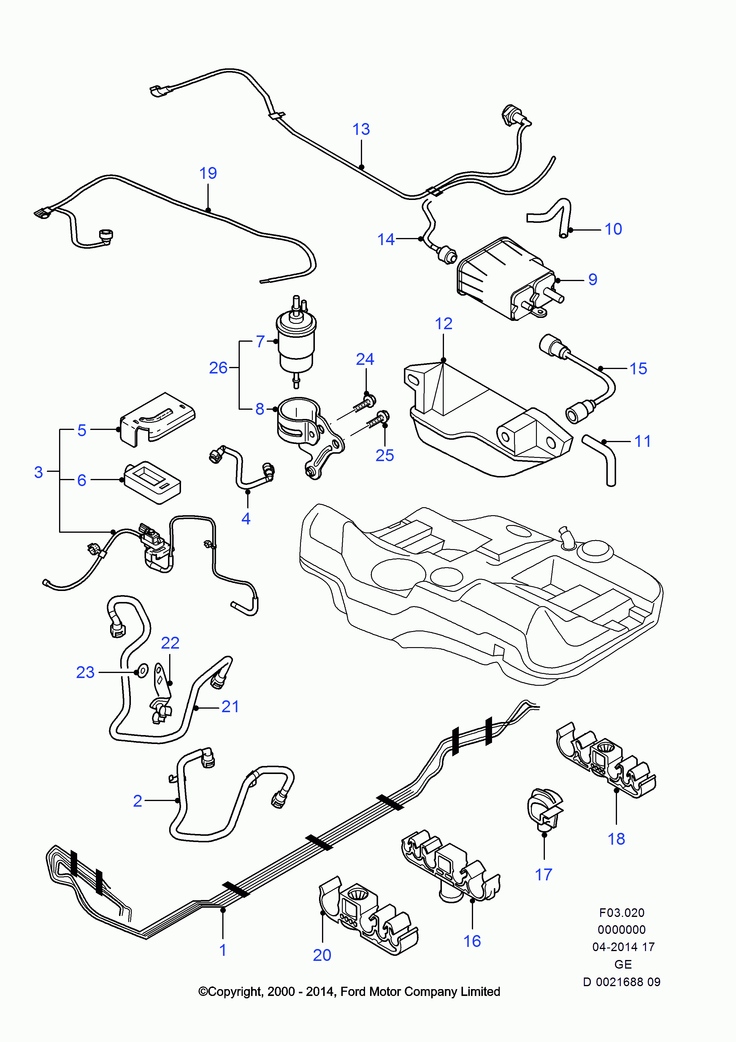 FORD 4103 735 - Fuel lines: 1 pcs. onlydrive.pro