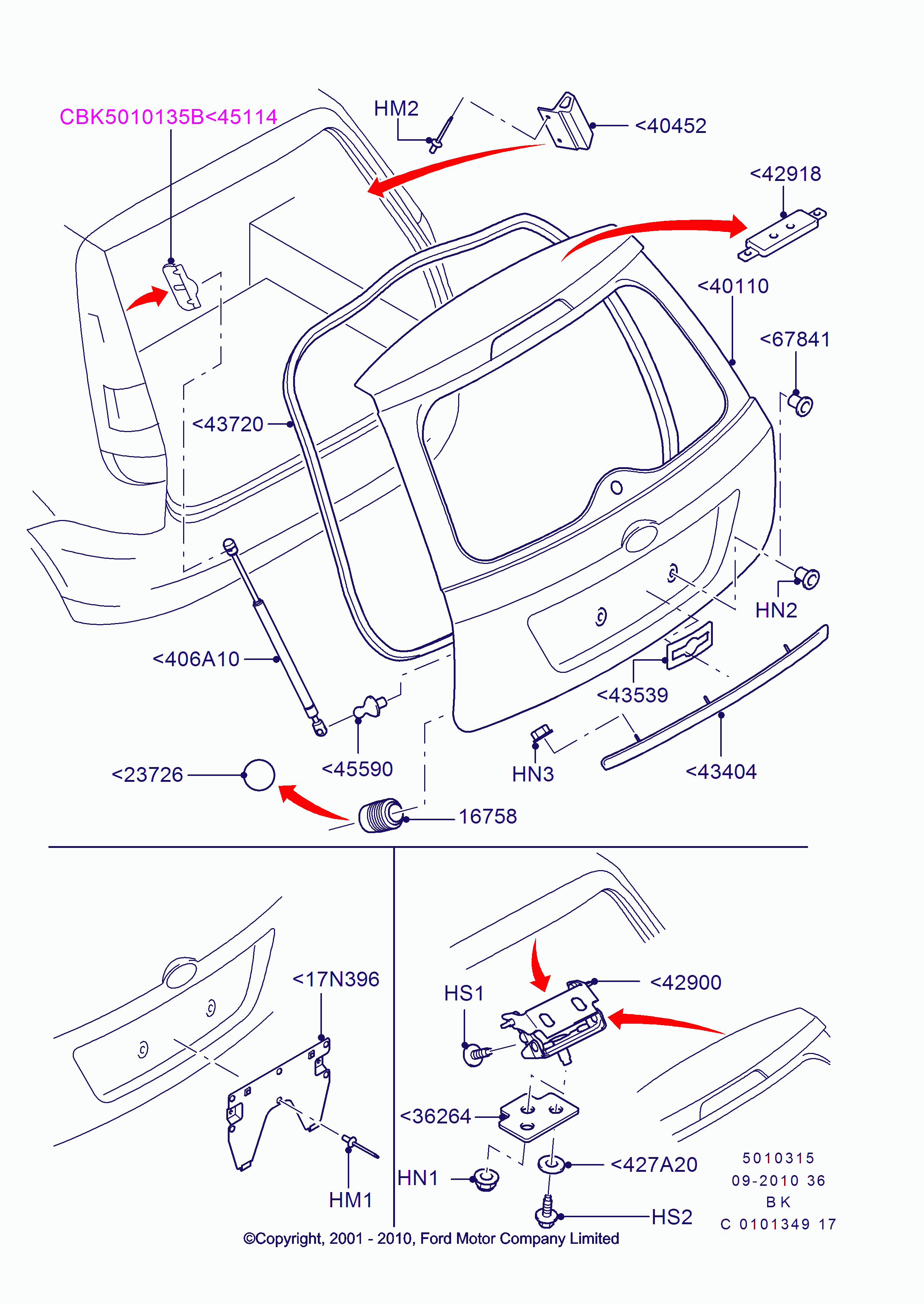 FORD 1 436 155 - Gas Spring, boot, cargo area onlydrive.pro