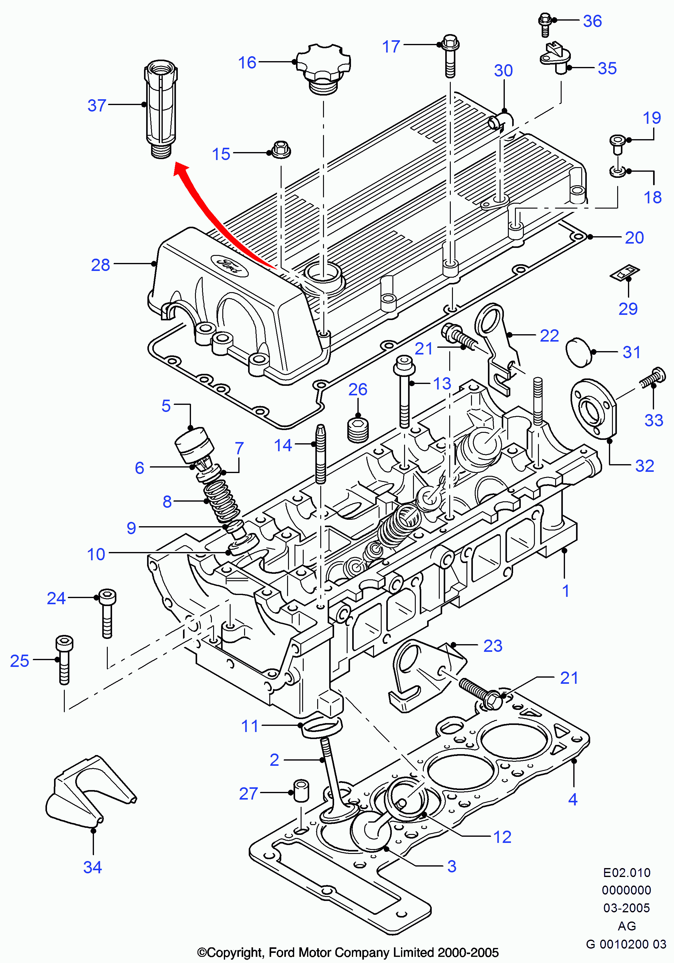 FORD 6 166 533 - Tarpiklis, vožtuvo šerdis onlydrive.pro