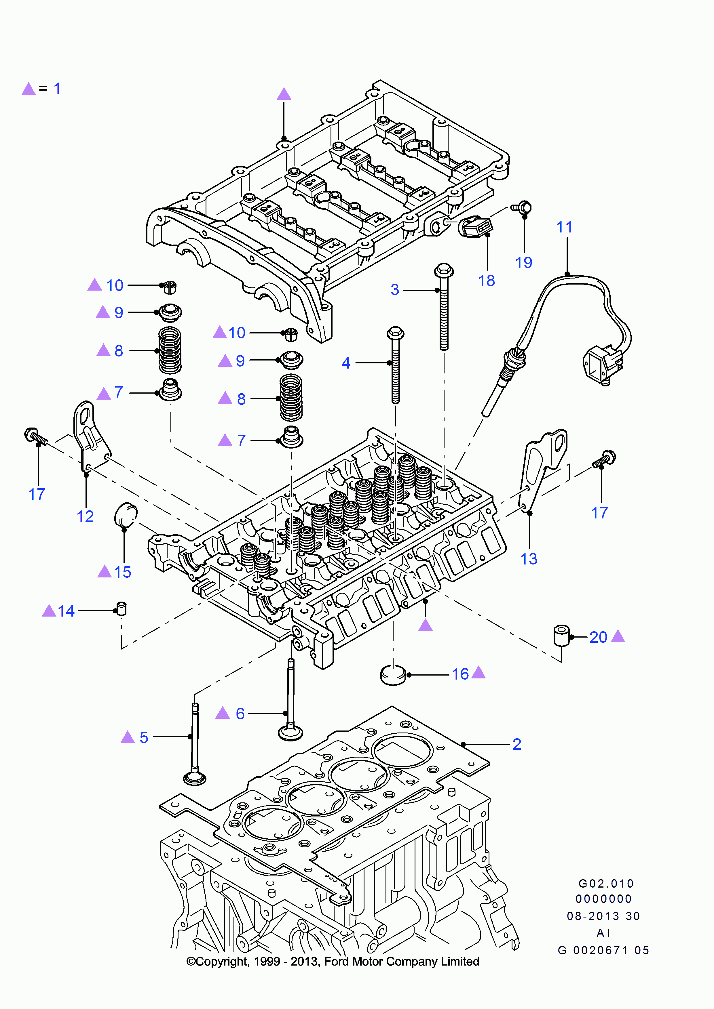 FORD 1770525 - Cylinder head: 1 pcs. onlydrive.pro