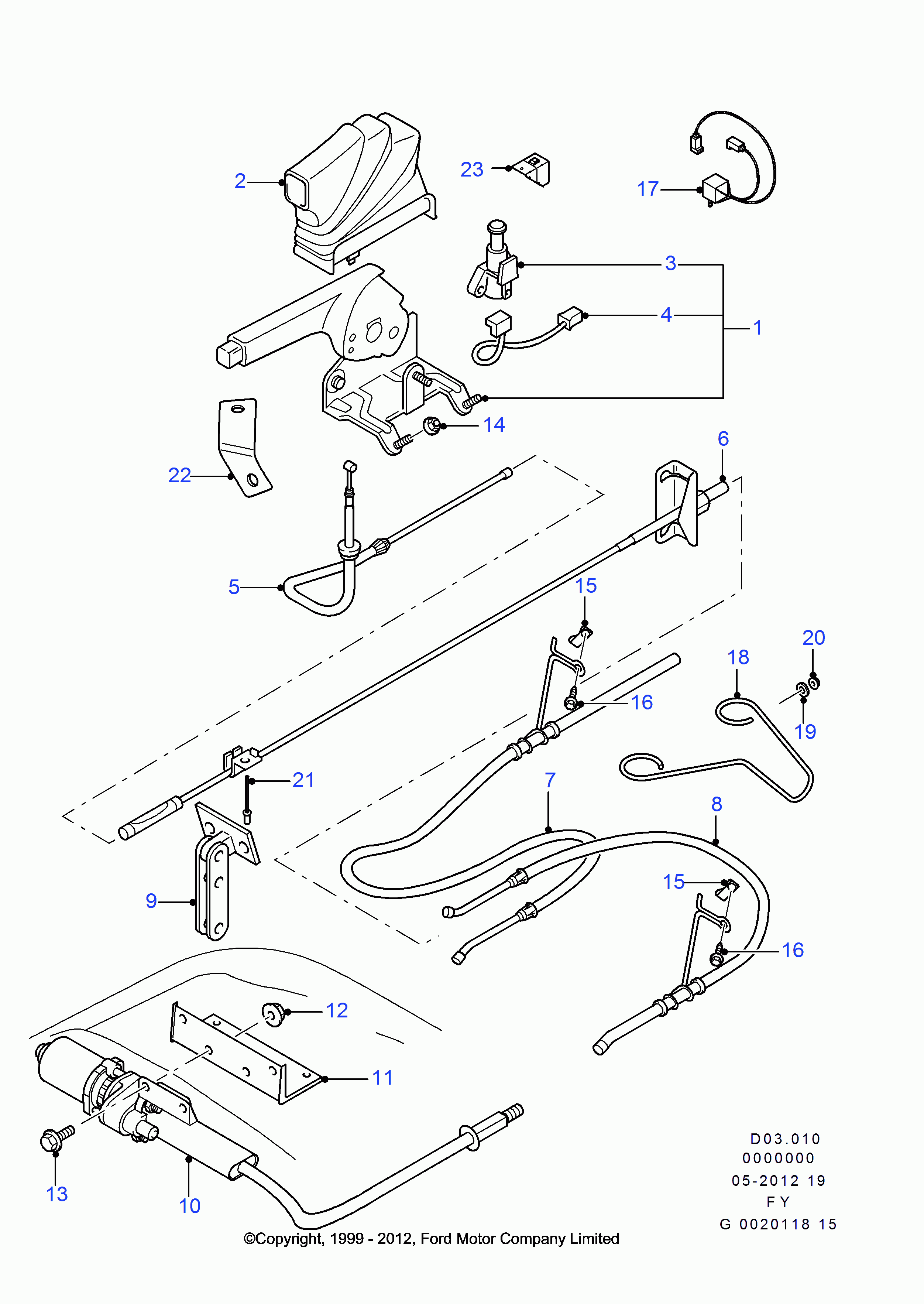 FORD 1494893 - Trosas, stovėjimo stabdys onlydrive.pro