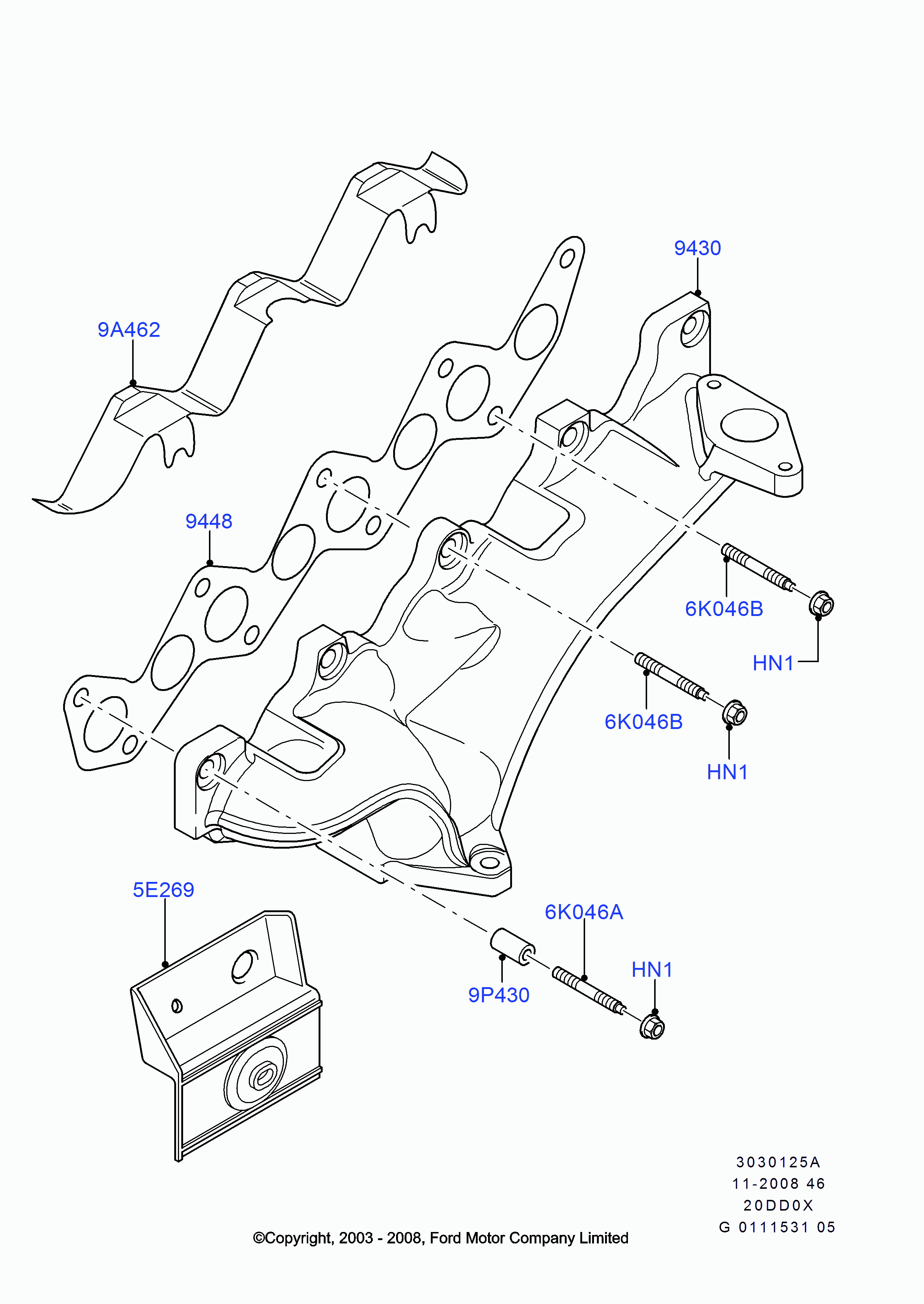 FORD 1231936 - Manifold, exhaust system onlydrive.pro