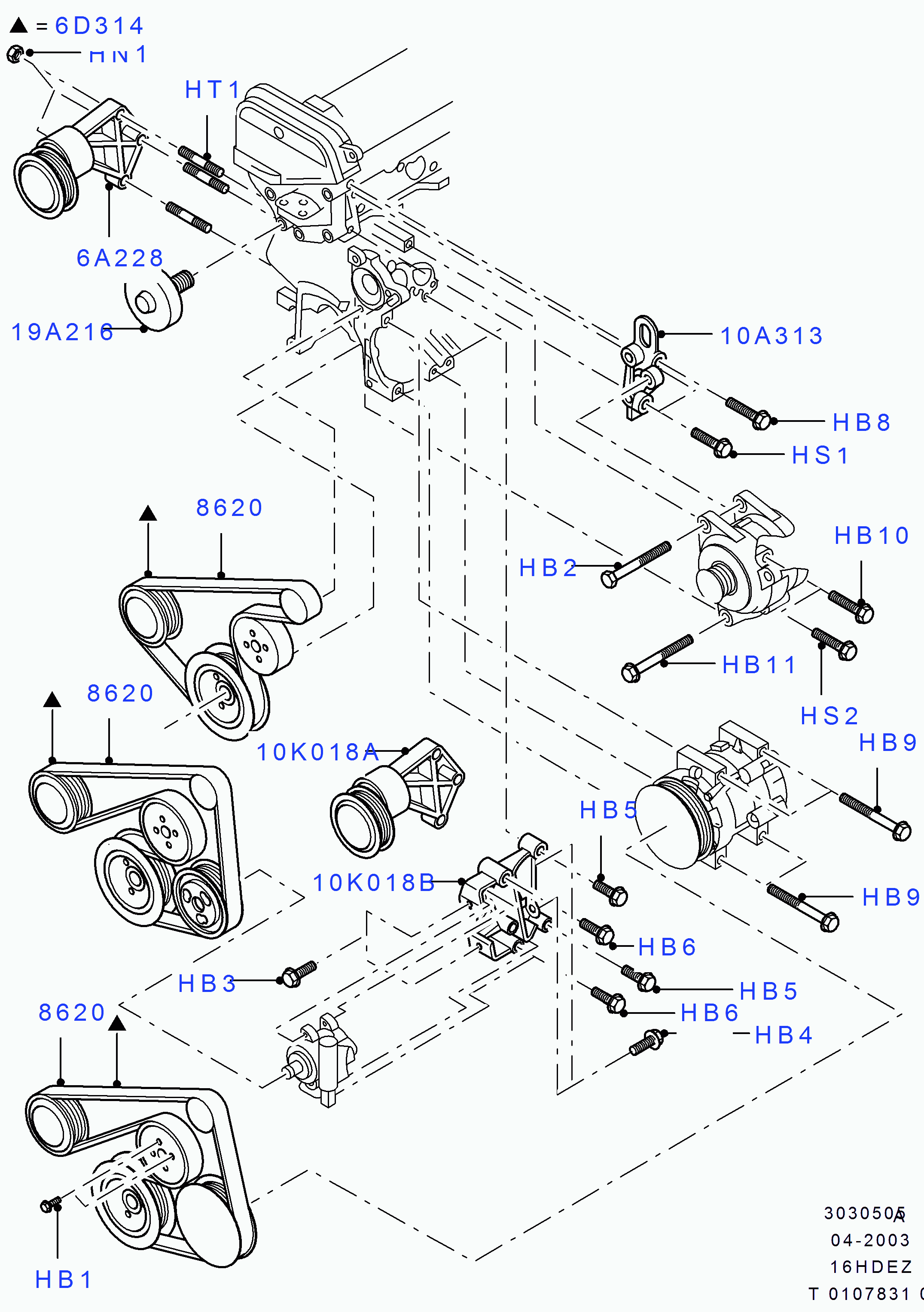 FORD 1763647 - Kreipiantysis skriemulys, V formos rumbuotas diržas onlydrive.pro