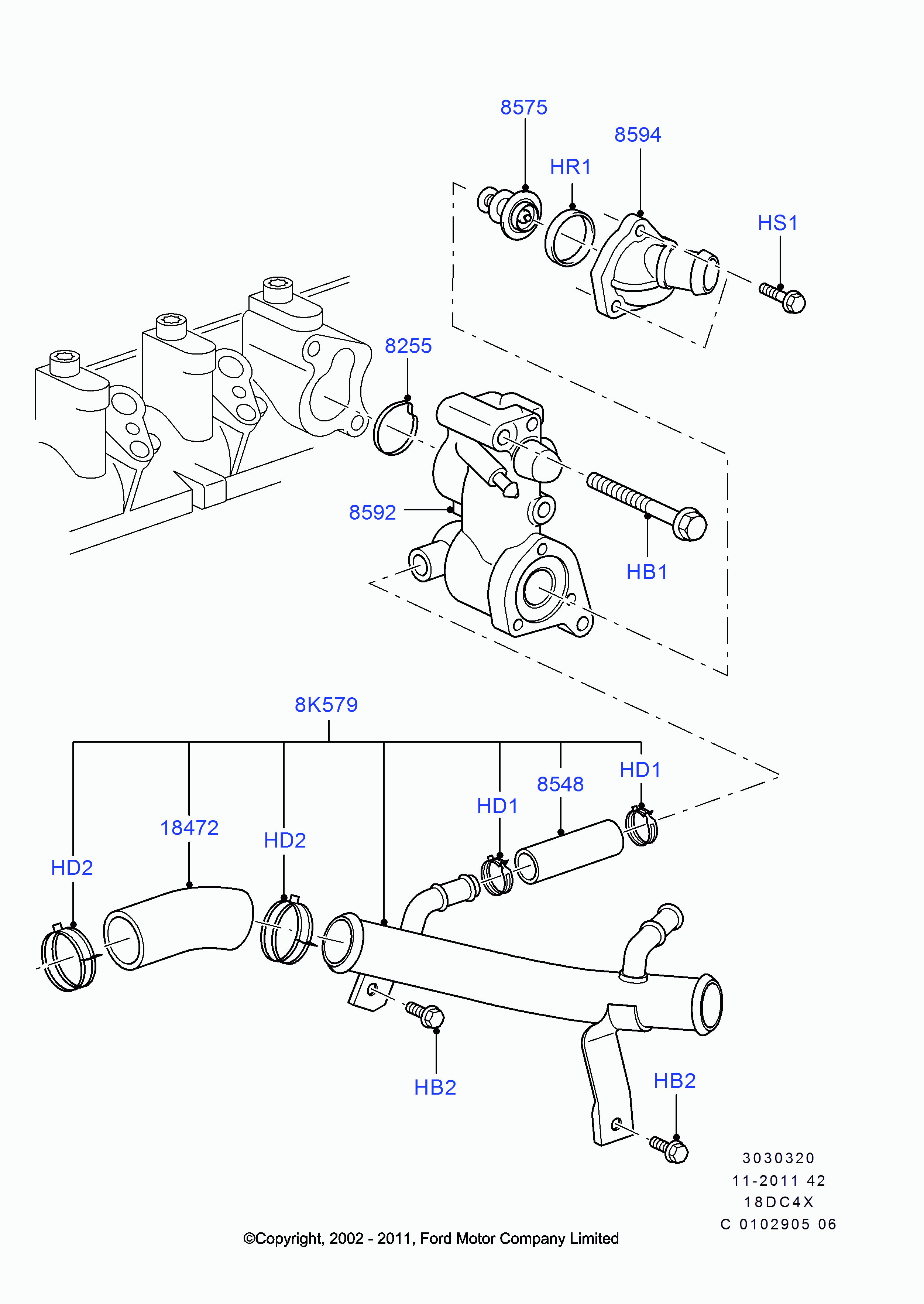 FORD 1198060 - Coolant thermostat / housing onlydrive.pro