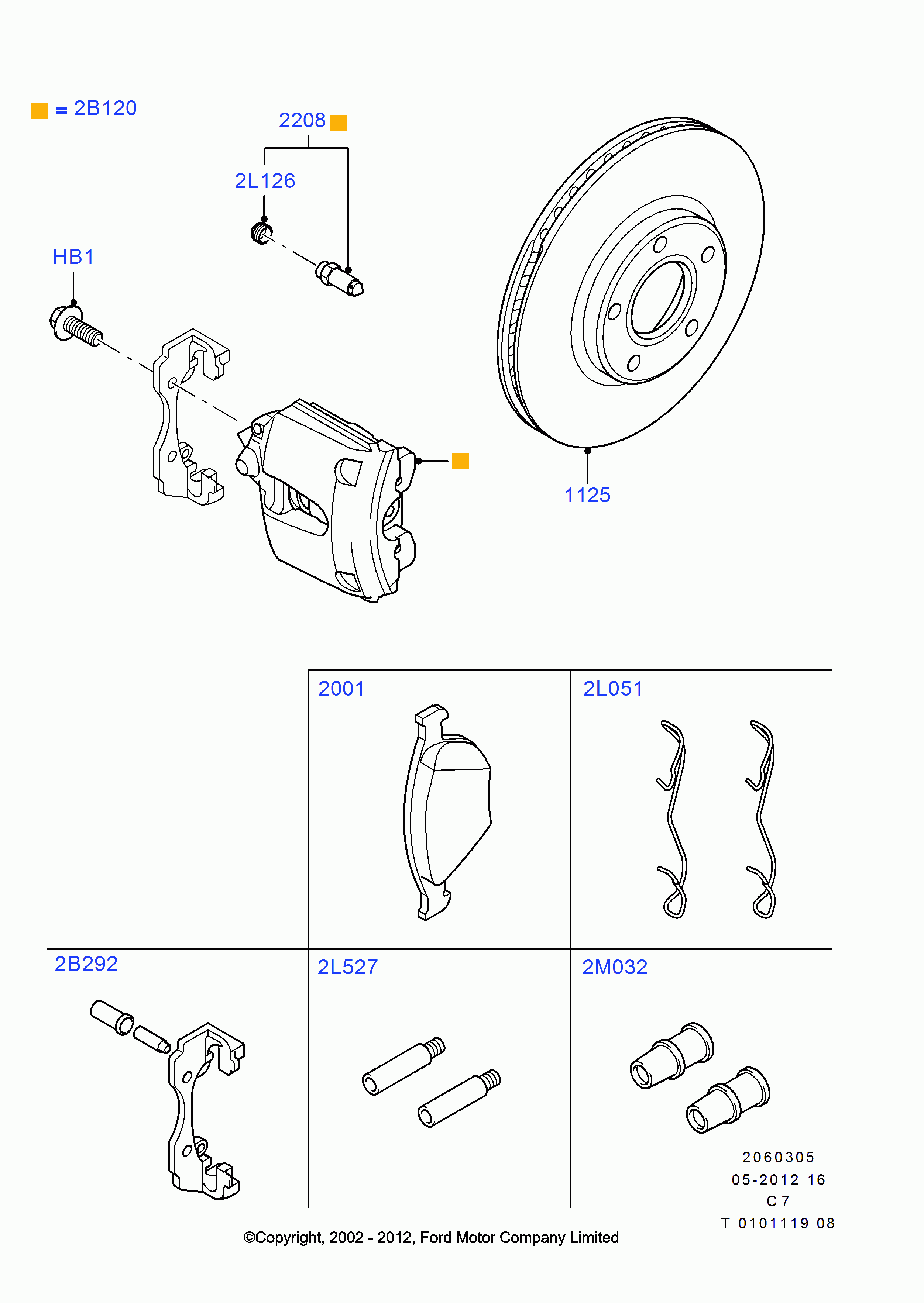 FORD 5039027 - Front brake discs and calipers: 1 pcs. onlydrive.pro