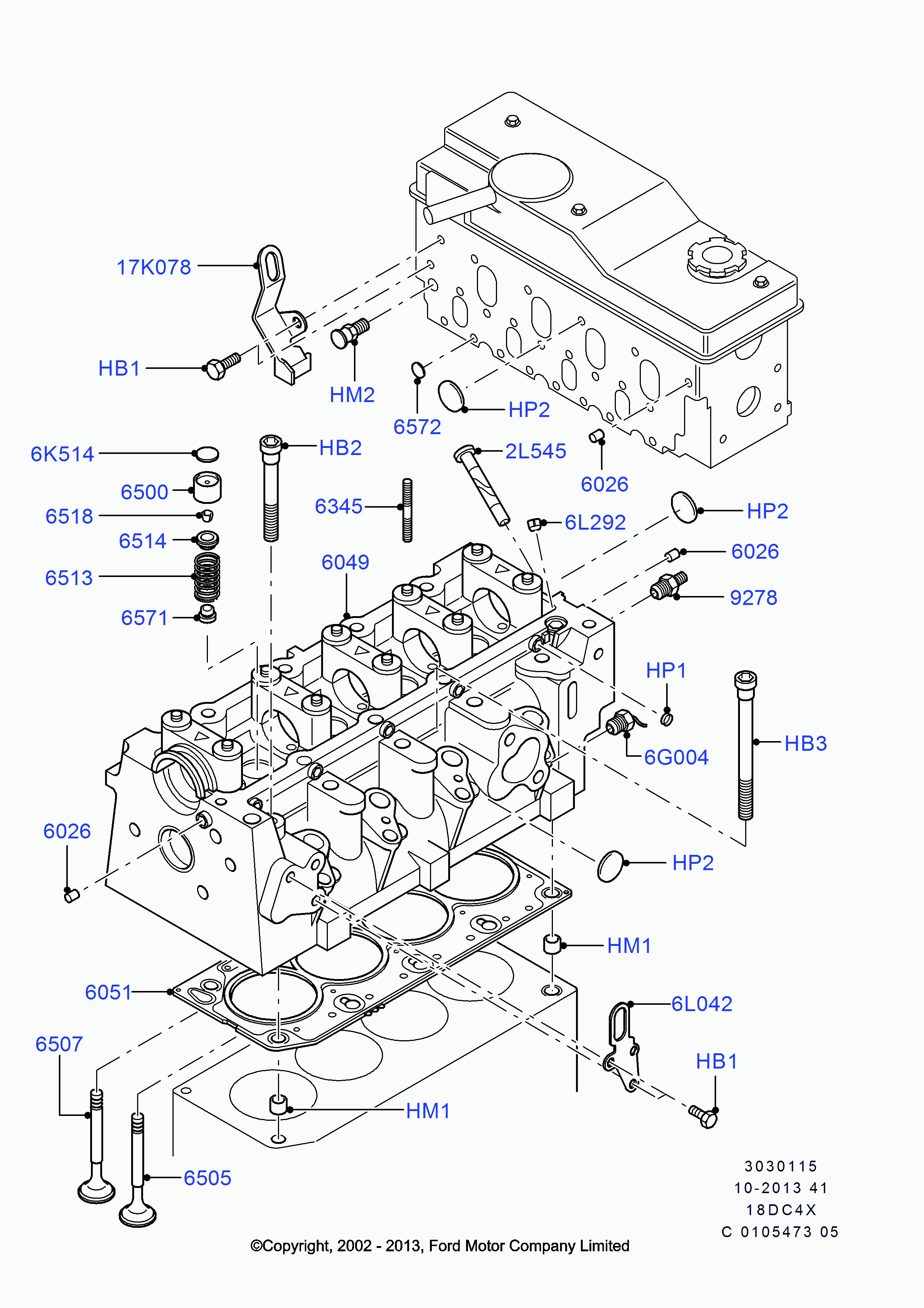 FORD 1079925 - Комплект болтов головки цилиндра onlydrive.pro