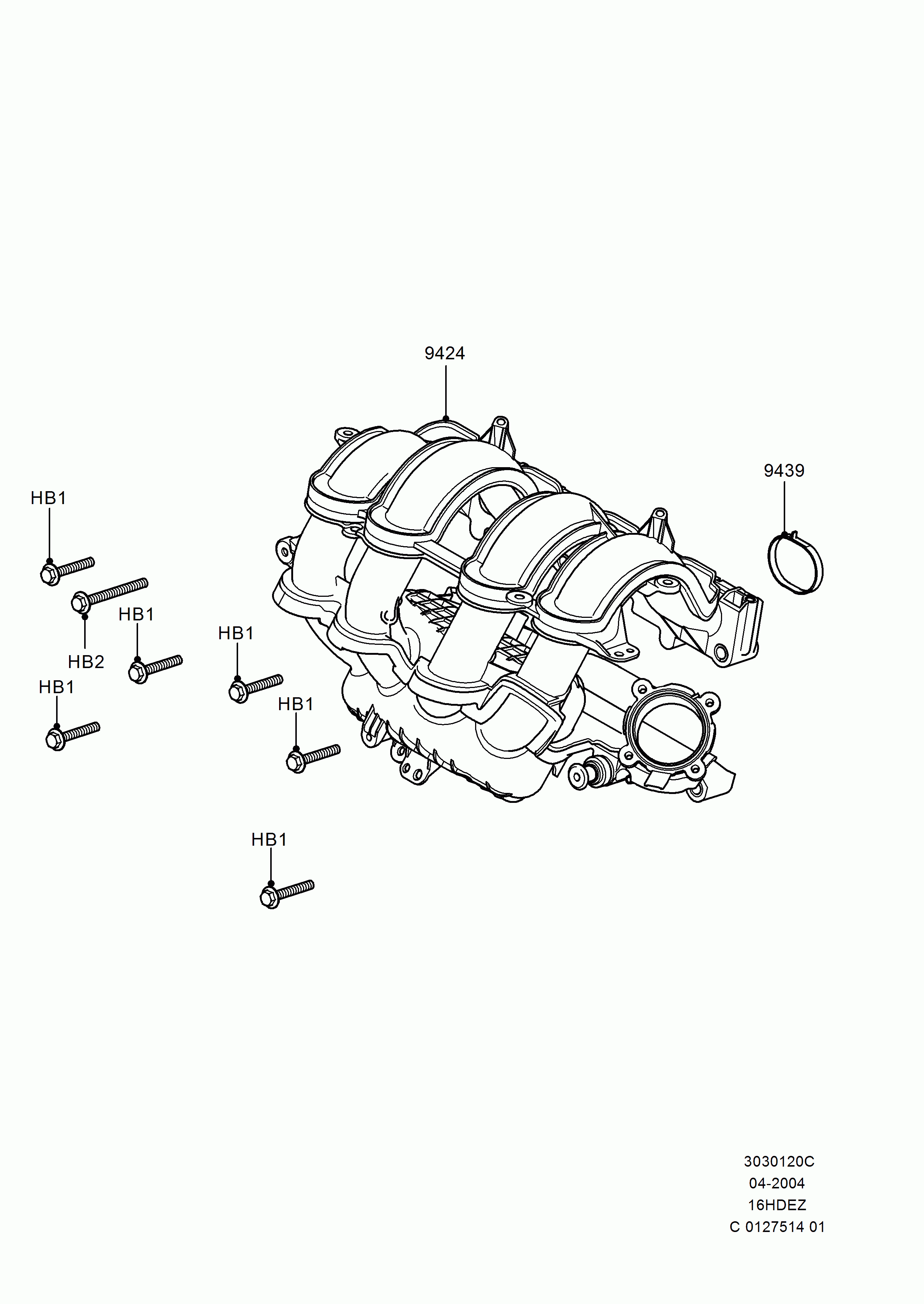 Opel 13 38 179 - Inlet manifold: 4 pcs. onlydrive.pro