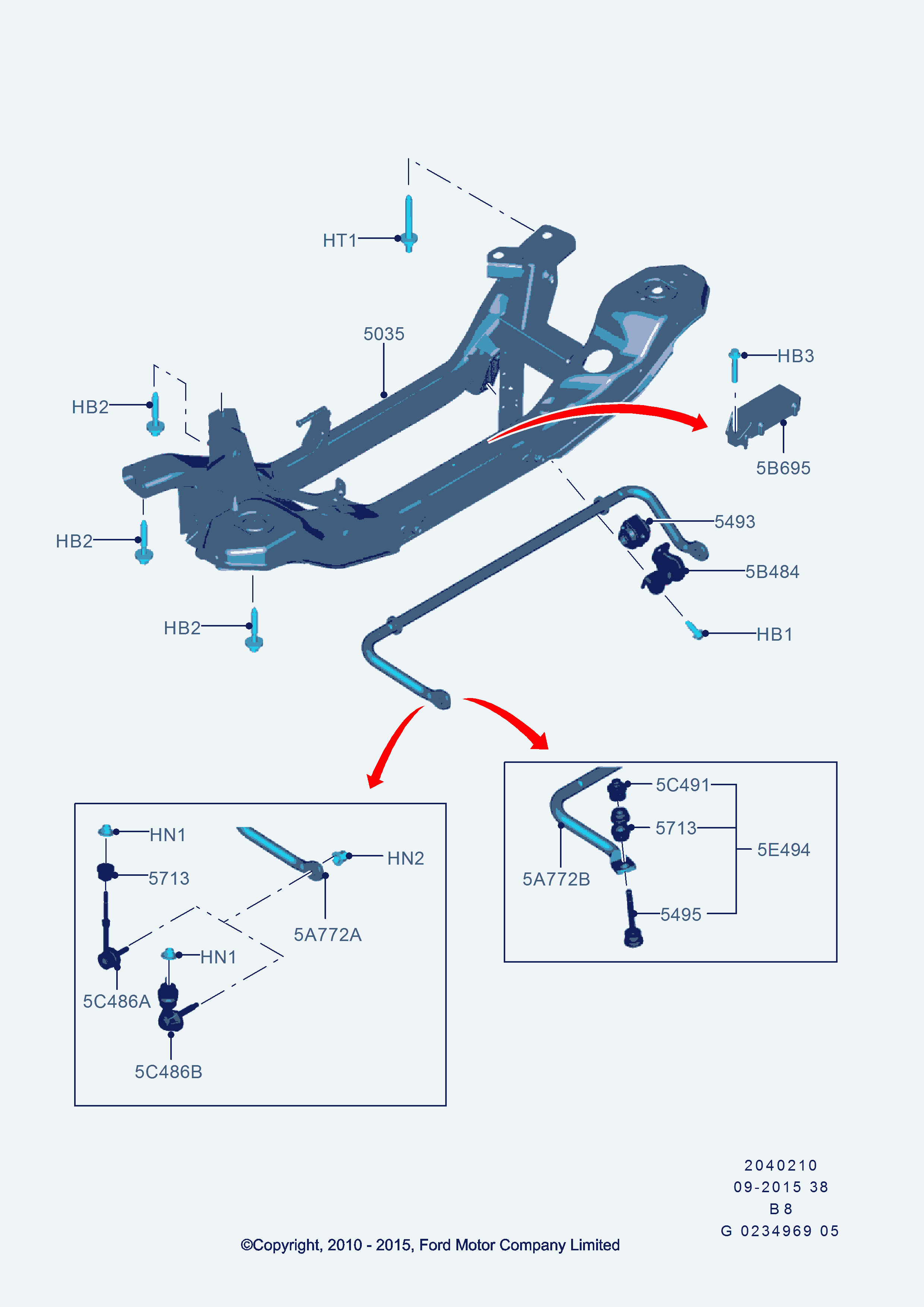 FORD 1424805 - Skersinio stabilizatoriaus komplektas onlydrive.pro