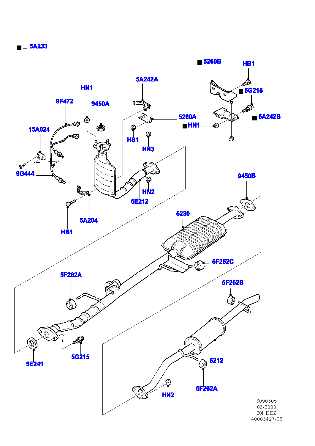 FORD 1 089 965 - Blīve, Izplūdes caurule onlydrive.pro