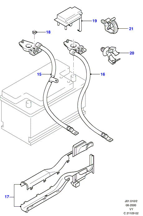 FORD 1917574 - Battery and battery cables/horn: 1 pcs. onlydrive.pro