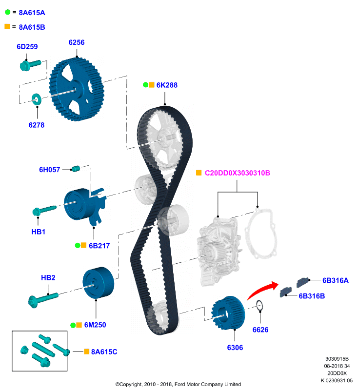 FORD 1683833 - Zobsiksnas komplekts onlydrive.pro