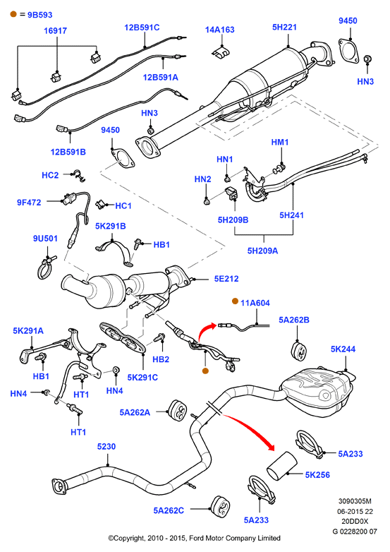 FORD 1.885.745 - Nosēdumu / Daļiņu filtrs, Izplūdes gāzu sistēma onlydrive.pro