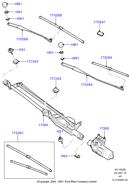 FORD 1465888 - Windscreen wiper: 1 pcs. onlydrive.pro