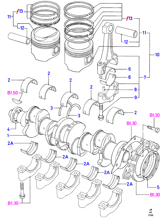 FORD 1 614 995 - Crankshaft/pistons and bearings: 1 pcs. onlydrive.pro