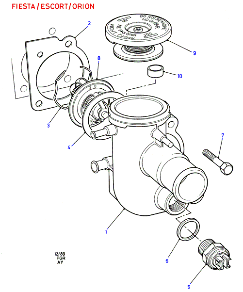 FORD 1 635 905 - Thermostat/housing & related parts: 1 pcs. onlydrive.pro