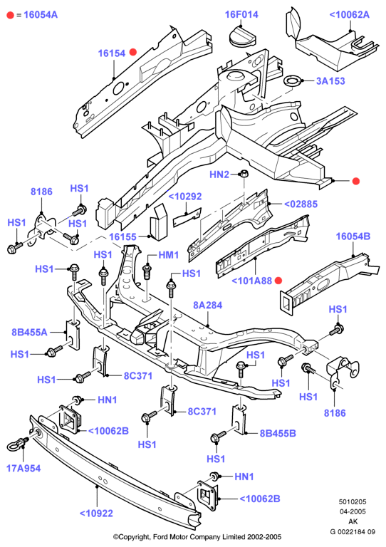 FORD 1135289 - Front panels, aprons & side members: 1 pcs. onlydrive.pro