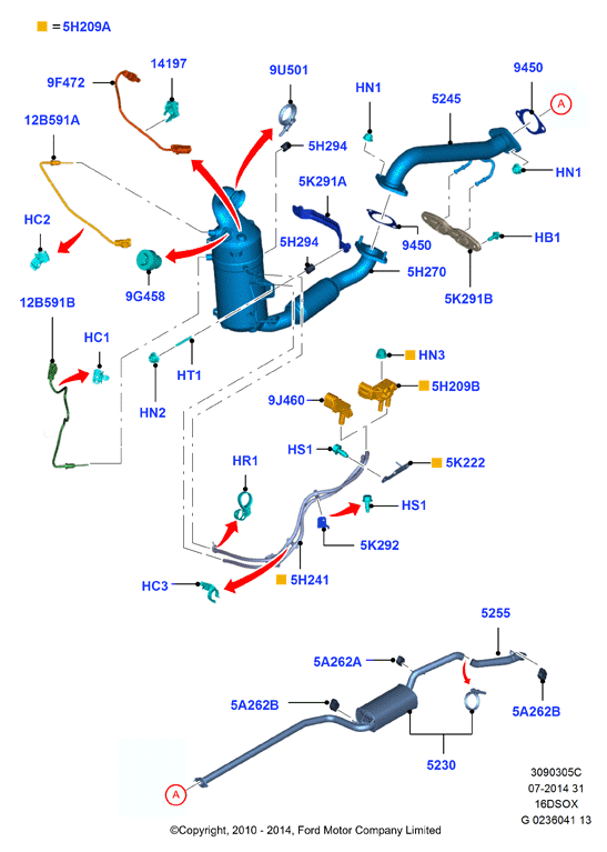 FORD 1406177 - Devējs, Izplūdes gāzu temperatūra onlydrive.pro