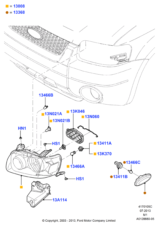 FORD 44 15 222 - Kvēlspuldze, Pamatlukturis onlydrive.pro