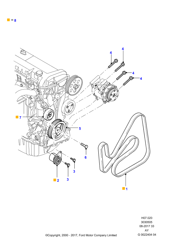 FORD 5227815 - Belt Pulley, crankshaft onlydrive.pro