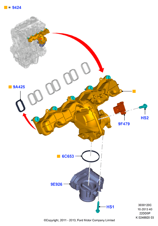 FORD 1 138 392 - Gasket, intake manifold onlydrive.pro