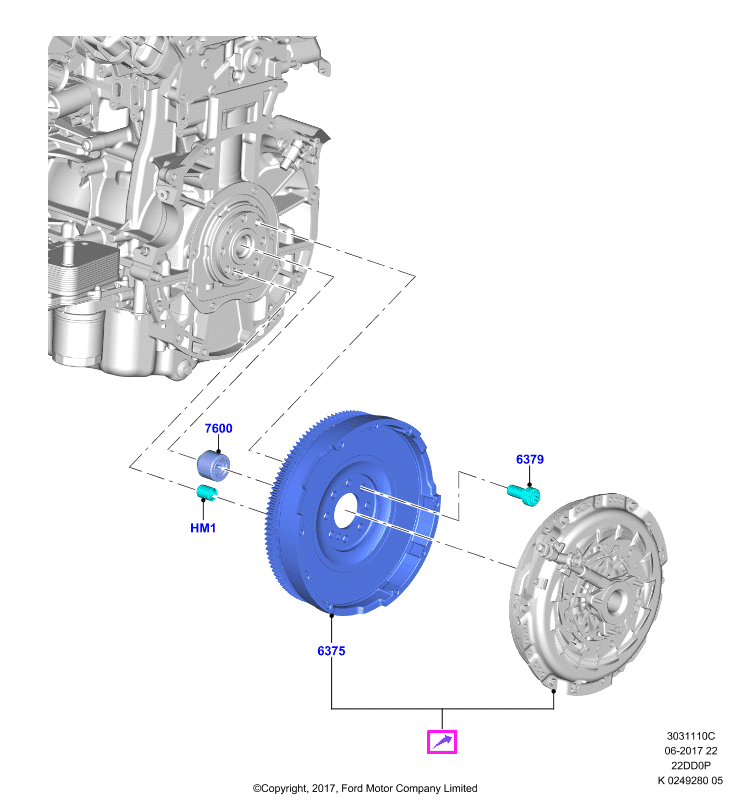 FORD 1713793 - Ruuvisarja, vauhtipyörä onlydrive.pro