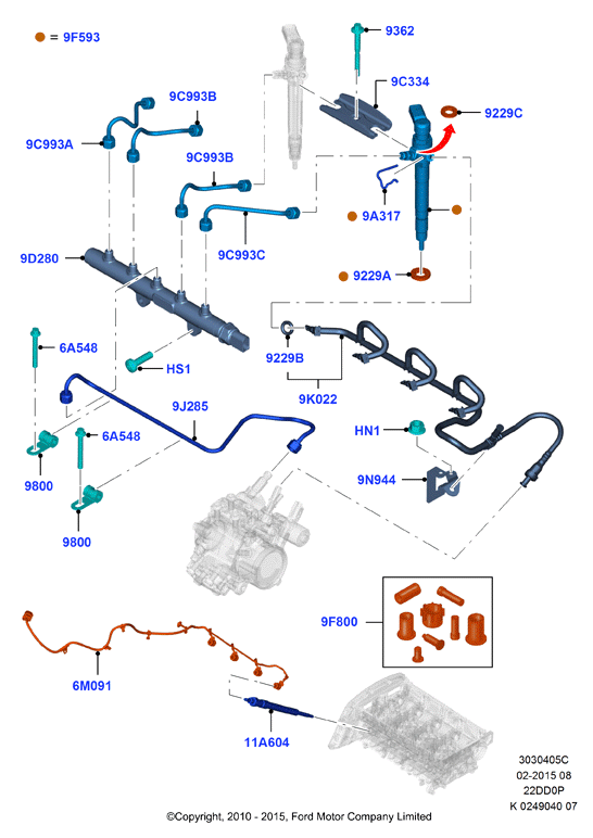 FORD 1761934 - Hose, fuel overflow onlydrive.pro