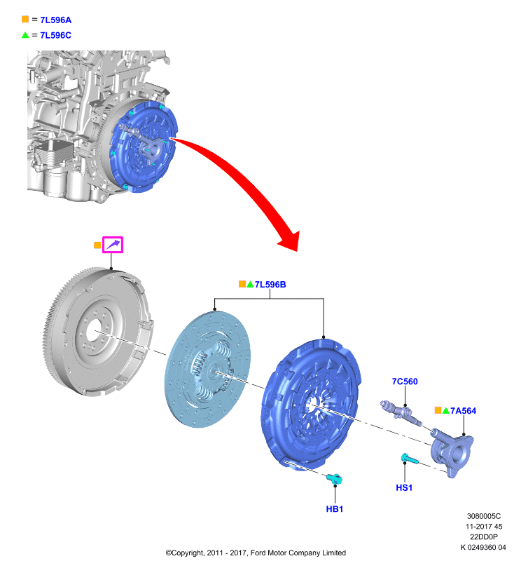 FORD 2011515 - Central Slave Cylinder, clutch onlydrive.pro