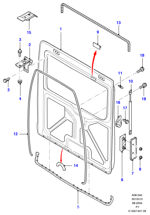 FORD 4346105 - Газовая пружина, упор onlydrive.pro