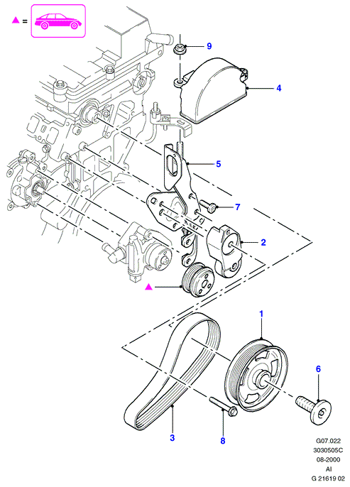 FORD 1332732 - Pulleys and drive belts, diesel                         (ai): 1 pcs. onlydrive.pro