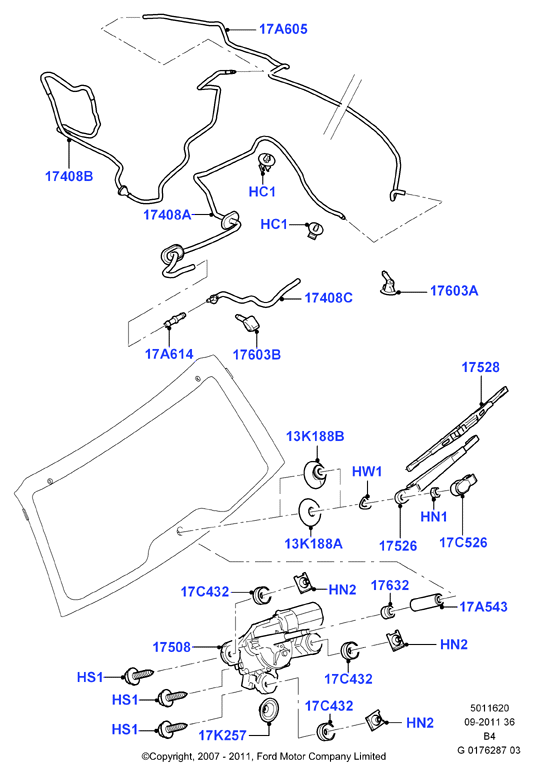 FORD 2 120 382 - Rear window wiper and washer: 1 pcs. onlydrive.pro