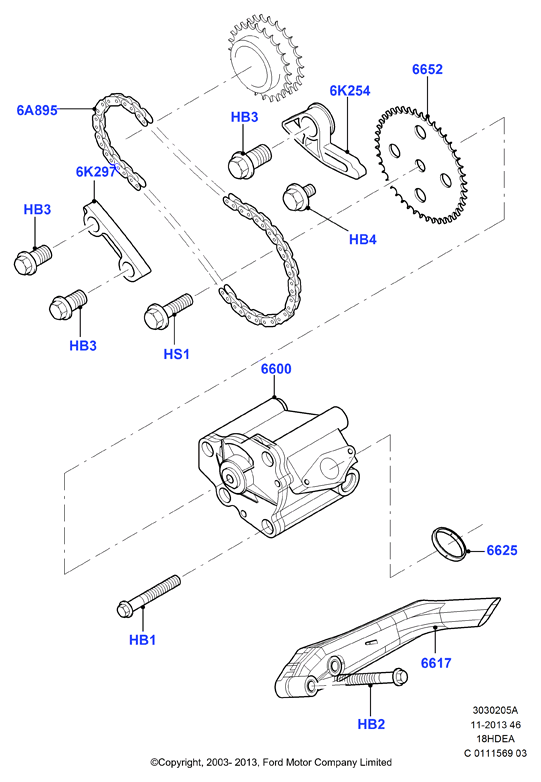 FORD 1 119 857 - Sadales vārpstas piedziņas ķēdes komplekts onlydrive.pro