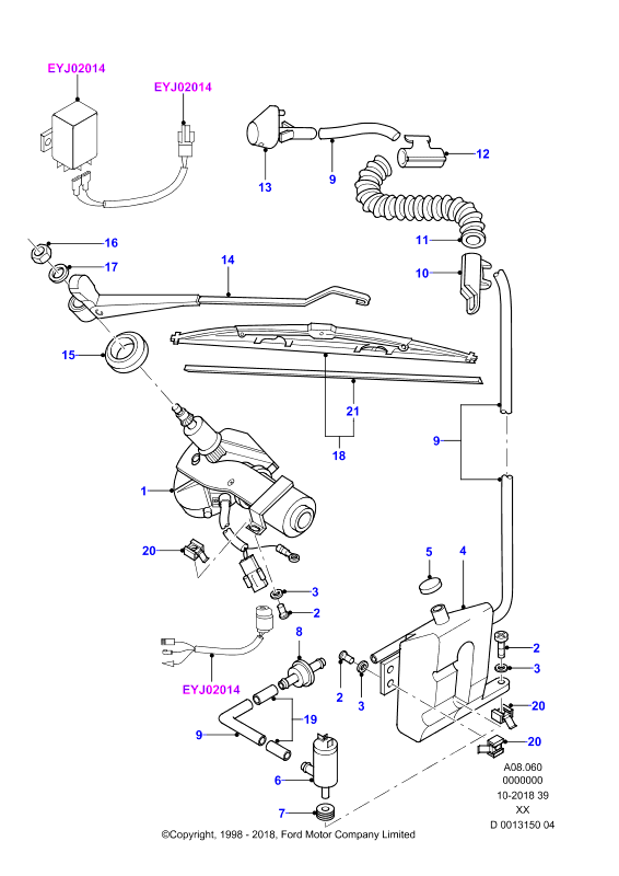 FORD 1714322 - Rear window wiper and washer: 1 pcs. onlydrive.pro