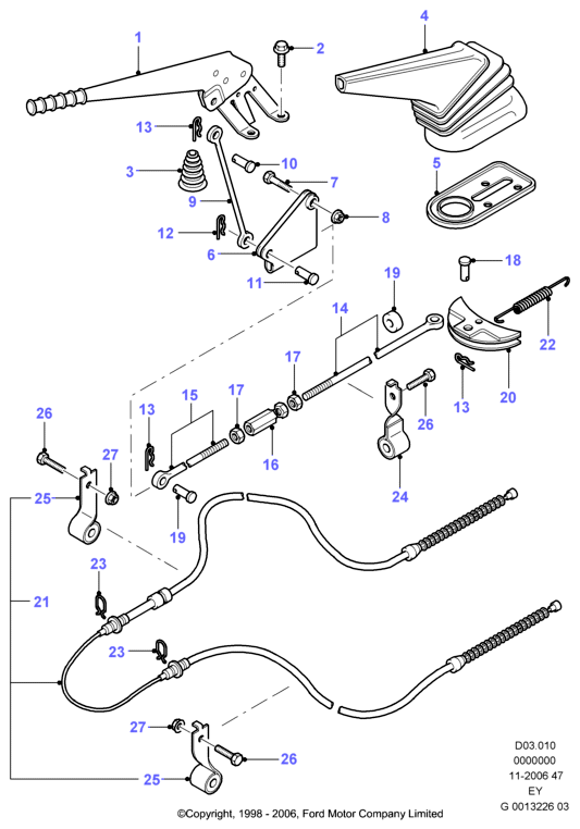 FORD 6658706 - Cable, parking brake onlydrive.pro