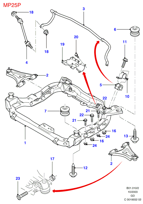 FORD 1 074 282 - Valdymo svirties / išilginių svirčių įvorė onlydrive.pro