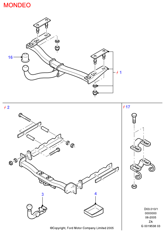 FORD 5 030 035 - Tow bar: 1 pcs. onlydrive.pro