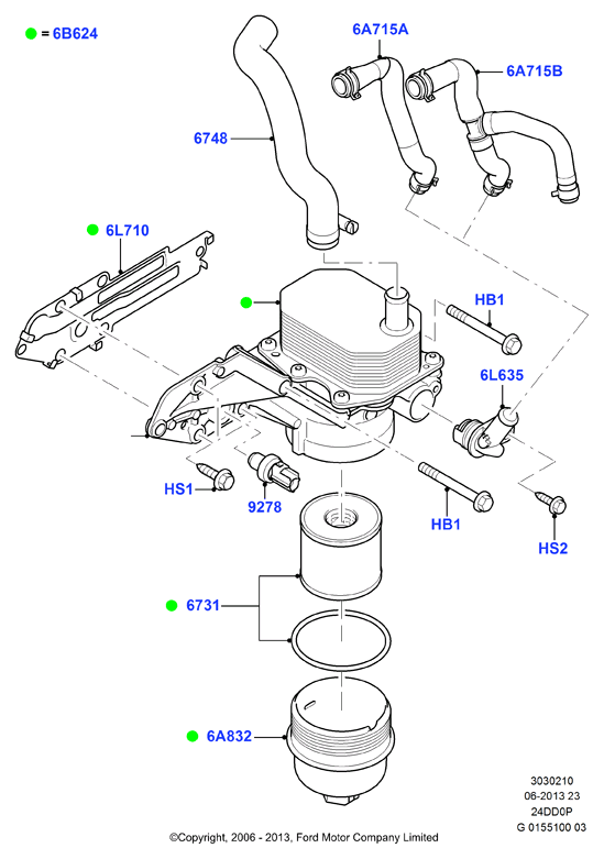 PEUGEOT (DF-PSA) 1717510 - Oil cooler and filter, 2.4 duratorq tc: 1 pcs. onlydrive.pro