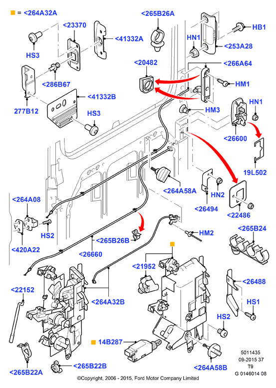 FORD 4052294 - Sliding side load door controls: 1 pcs. onlydrive.pro