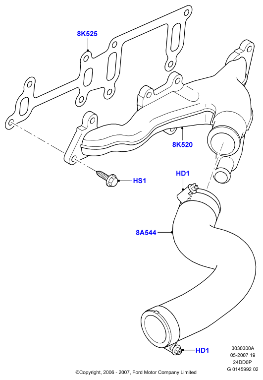 FORD 1 322 526 - Tarpiklis, aušinimo skysčio vamzdelis onlydrive.pro