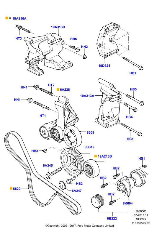 FORD 1 797 879 - Pulleys and drive belts, lynx diesel 1.8: 1 pcs. onlydrive.pro