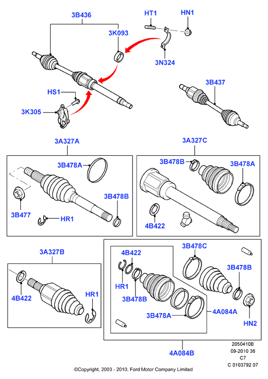 FORD 4659413 - Drive shaft - front axle drive: 1 pcs. onlydrive.pro