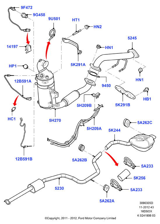 FORD 1786775 - Датчик, давление выхлопных газов onlydrive.pro