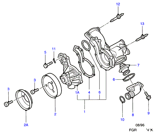FORD 1 031 881 - Water pump & connections/thermostat: 1 pcs. onlydrive.pro