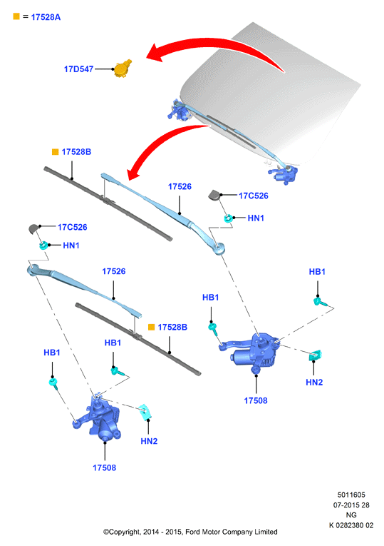 FORD 5318073 - Stikla tīrītāja slotiņa onlydrive.pro