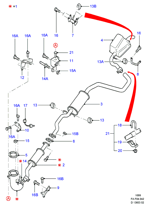 FORD 7 089 574 - Exhaust system: 1 pcs. onlydrive.pro