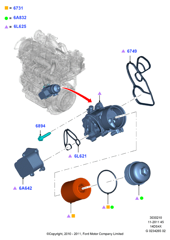 FORD 1703252 - Oil Cooler, engine oil onlydrive.pro